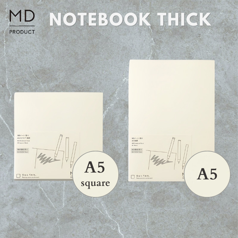 MIDORI MD Notebook MD paper Thick Blank A5 Square / A5 Size MD PRODUCT by DESIGNPHIL, Japan Journal 