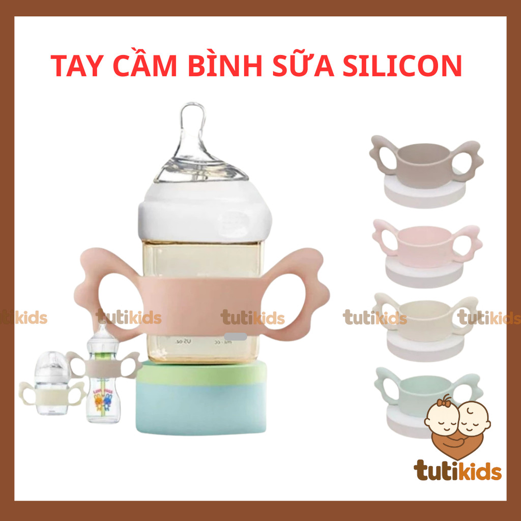 Tay cầm cánh tiên silicon cho bình sữa Hegen,Moyuum, Gross, Lansinoh, Pigeon, Avent. Tay cầm silicon