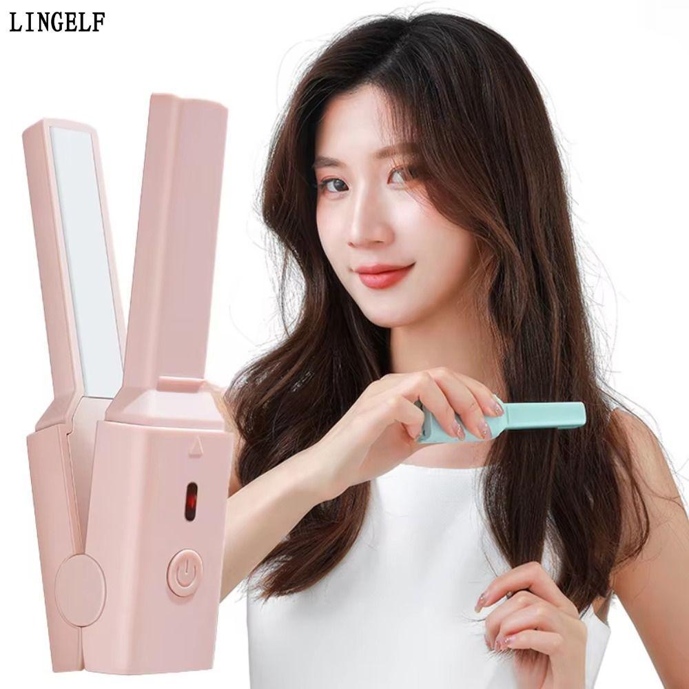 Máy duỗi tóc Mini LINGELLF, Máy duỗi tóc công suất thấp USB Plug-in, Ký túc xá di động Có sẵn Nẹp uốn tóc công dụng kép dành cho nữ Dụng cụ tạo kiểu thẳng