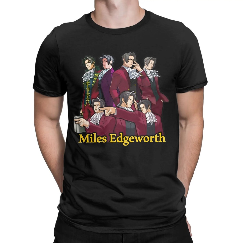 Hàng Mới: Áo Thun Miles Edgeworth từ Ace Attorney, Phù Hợp Unisex, Made from Bông