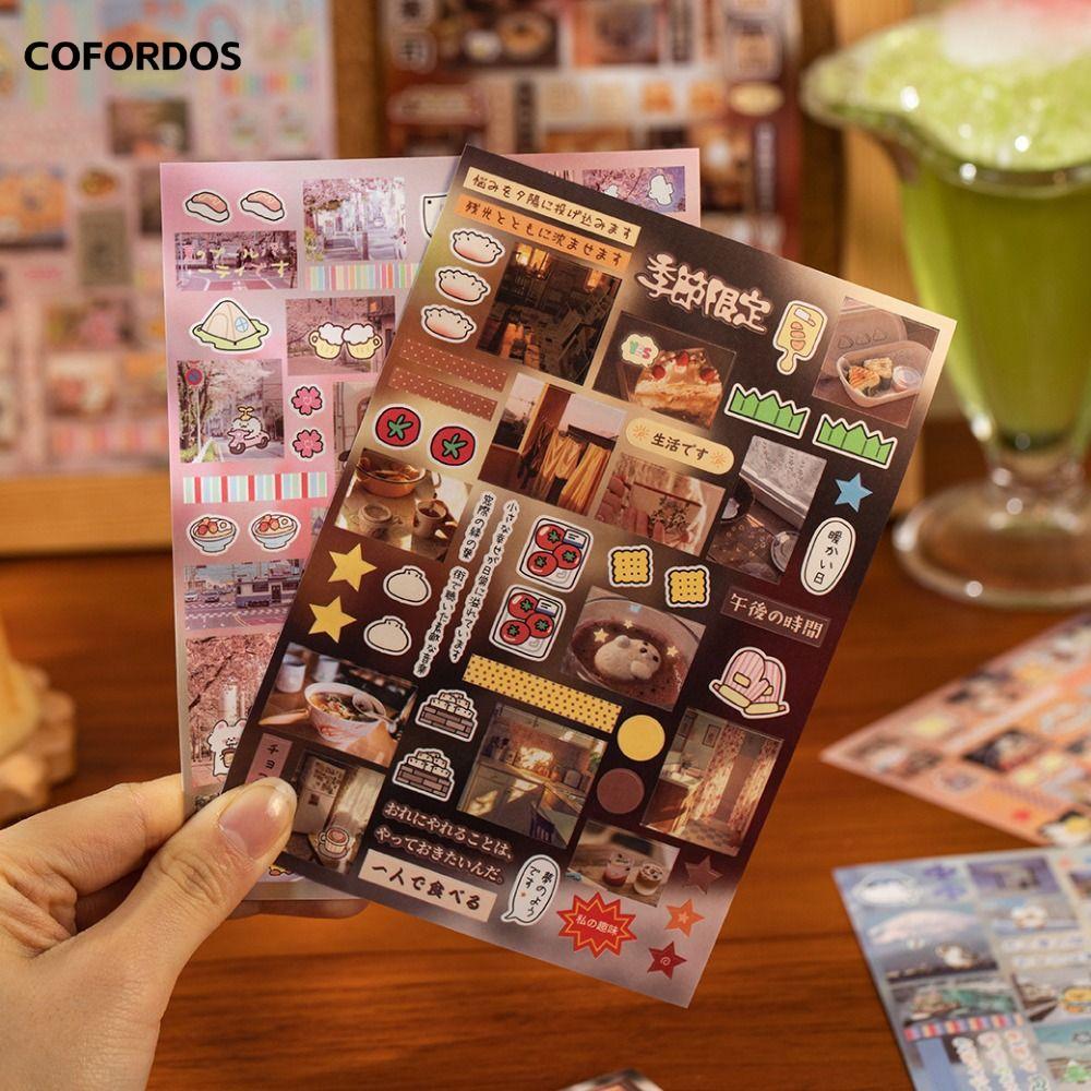 Nhãn dán trang trí tự làm COFORDOS, Sách thủ công DIY 30 tờ Nhãn dán góc phố, Nhãn dán nhật ký tự dí