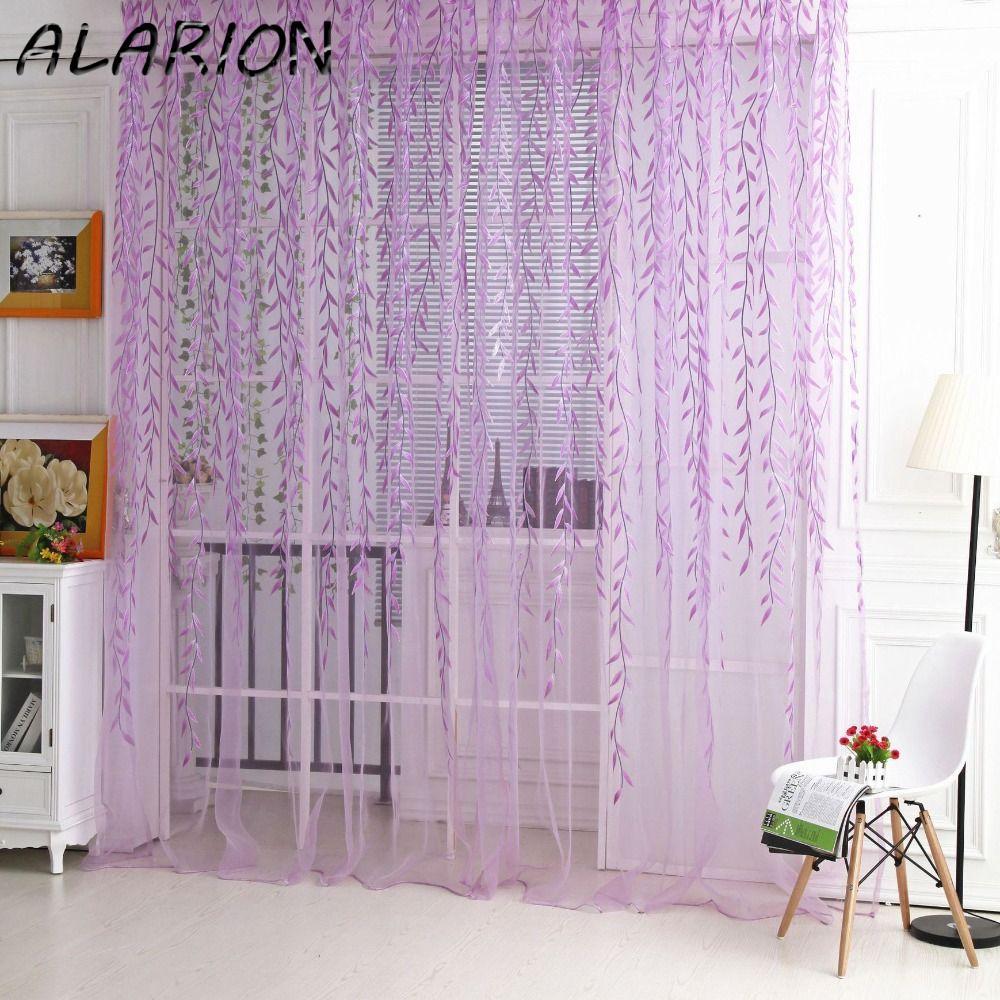 Rèm cửa sổ ALARION, Rèm vải tuyn phong cách mục vụ Rèm lá liễu, Gạc điều trị cửa sổ Màu xanh lá cây 