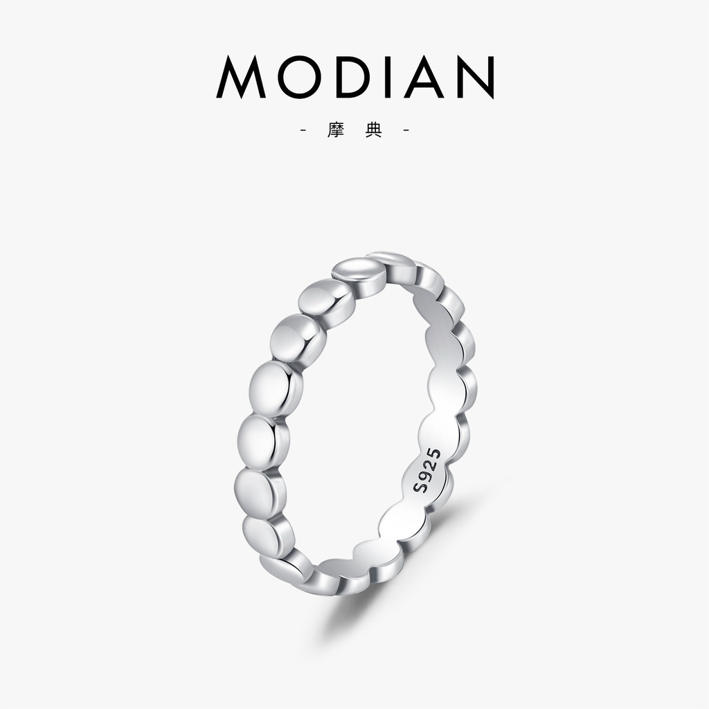 S925Sterling Silver Vintage Distressed Silver Bead Ring for Women Simple Fashion Minimalist Style Ri