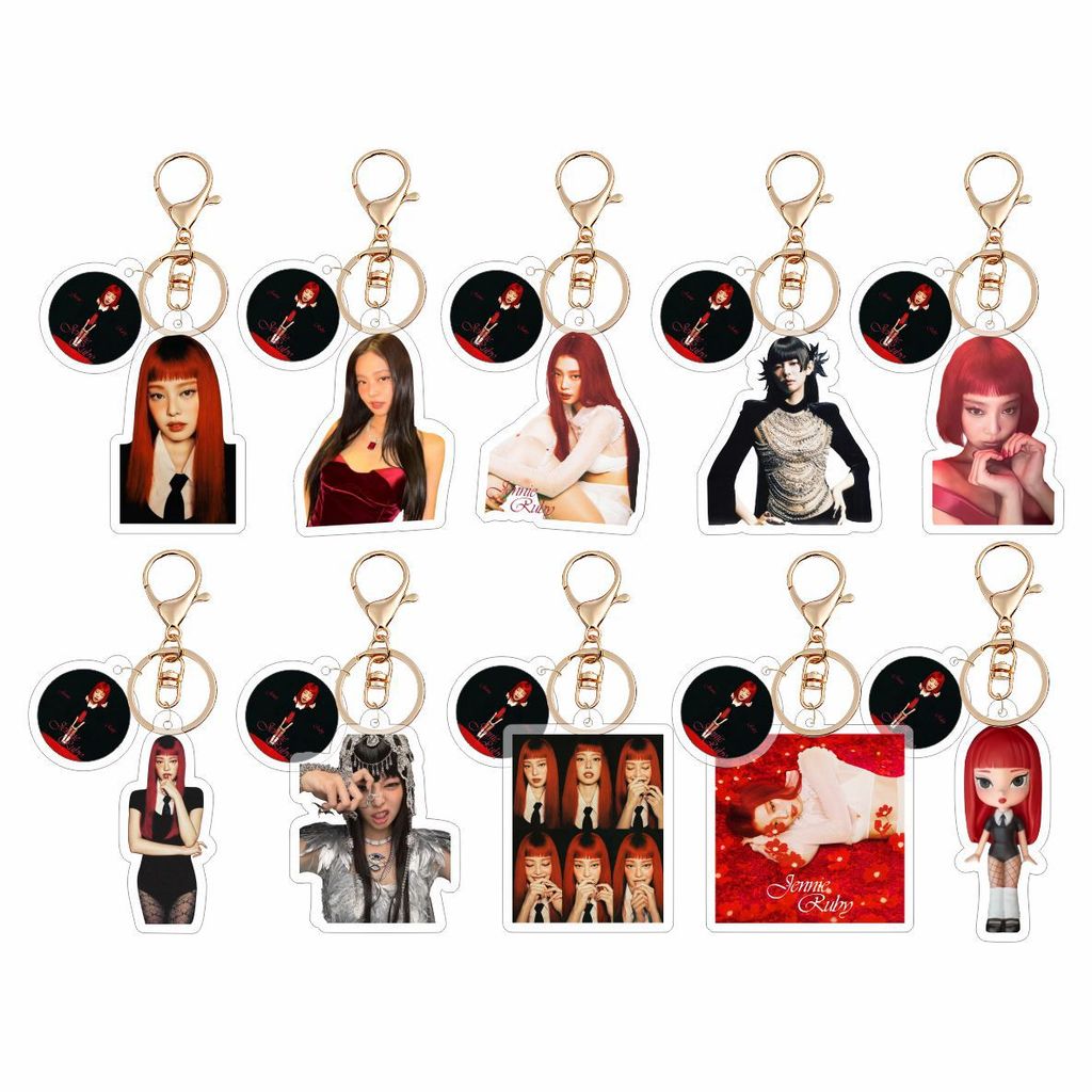 KPOP JENNIE SOLO Acrylic Keychain JENNIE RUBY Album Concept Photo Bag Pendant Accessories LIKE JENNI