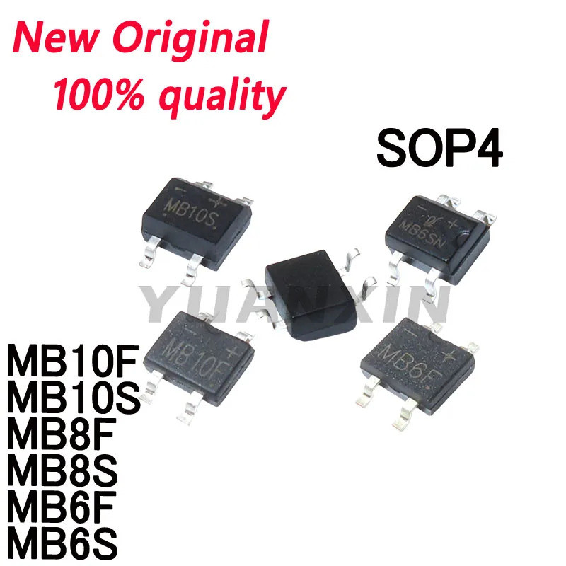 5 Chiếc MB10F MB10S MB8F MB8S MB6F MB6S SOP4 Chỉnh Lưu Cầu cọc Còn Hàng