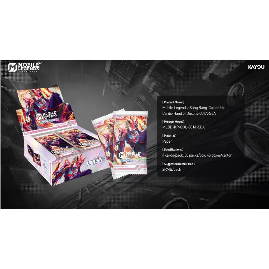 KAYOU Mlbb card MOBILE LEGENDS: BANG BANG TAY DESTINY Hộp chính hãng Thẻ Anime