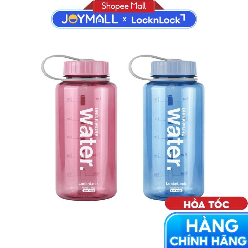 Bình nước nhựa thể thao LocknLock ABF610 1L, Hàng chính hãng, nắp đính kèm, nhựa tritan an toàn - Jo