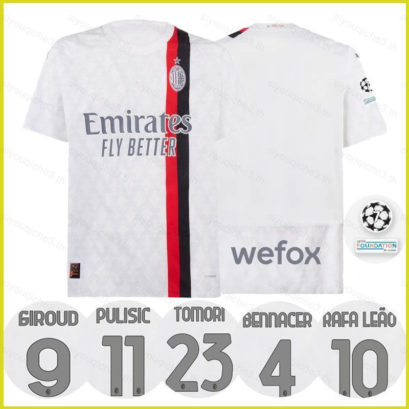 SY3 2023-2024 AC Milan Sân Khách Jersey Bennacer Pulisic Giroud Leao Tomori Thể Thao Tee Plus Kích T