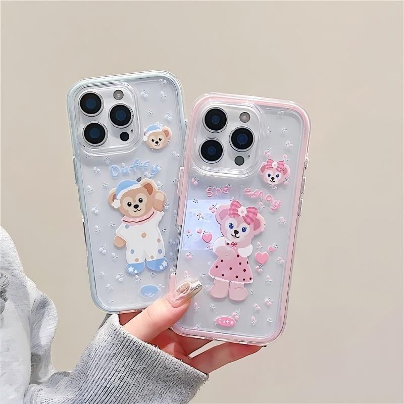 Ốp lưng iPhone Gấu Disney đôi tình nhân Cho iPhone 16 Promax 15 11 12 13 14plus xr xsmax 17plus