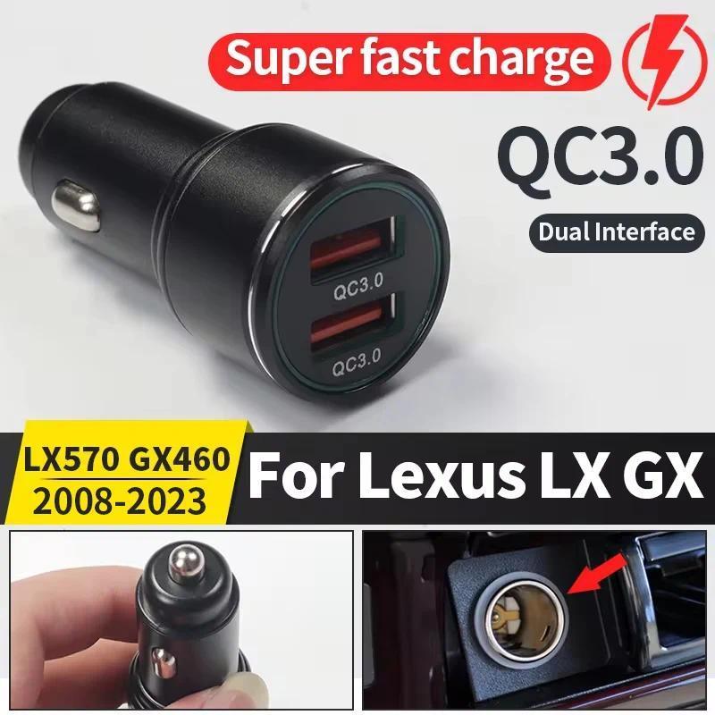 QC3.0 USB Sạc Xe Hơi 2 Cổng Cho Xe Lexus LX570 GX460 2008-2023 2021 2020 LX 570 GX 460 Nội Thất Thuố