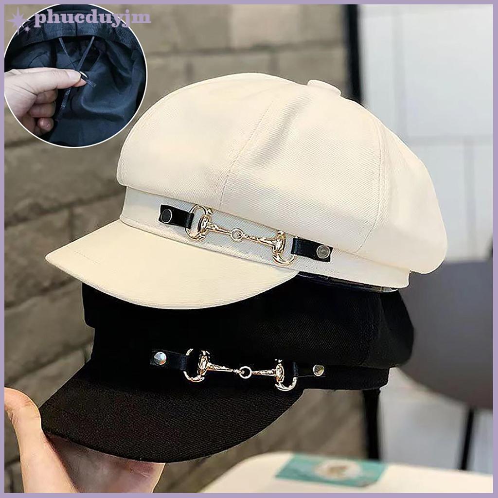 Mũ nồi nữ mùa đông Mũ Nồi Retro cho nữ Mũ nón cho nữ Mũ nón mũ cho nữ Mũ Bìa báo hình bát giác VN