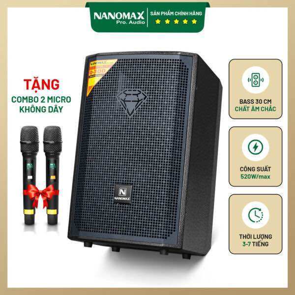 Loa Karaoke Nanomax Q-300 Bass 30cm 520w Karaoke Bluetooth. Echo audio