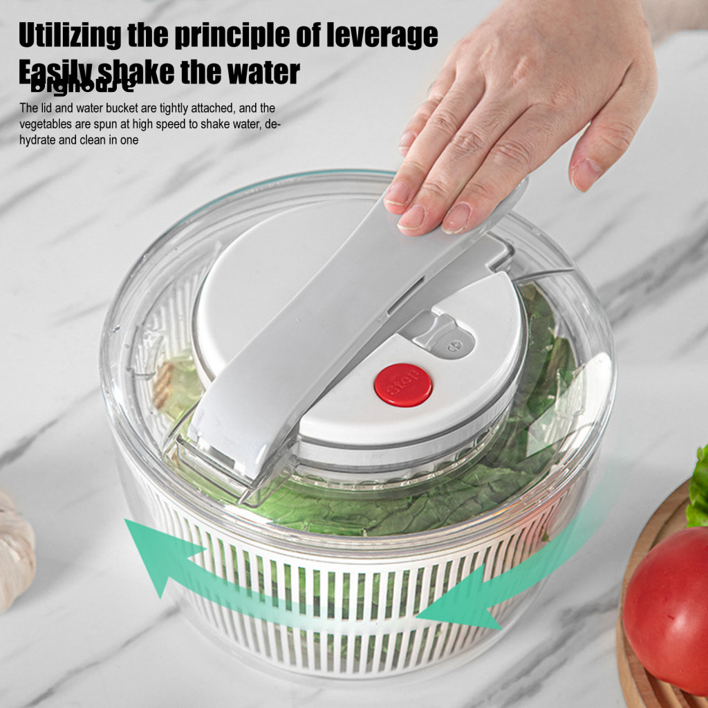 < Còn hàng > Phụ tùng có thể tháo rời Salad Spinner với giỏ thoát nước Salad Spinner với hệ thống th