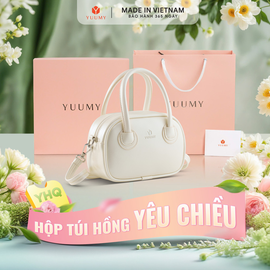 Bộ hộp quà YUUMY (Túi xách nữ YUUMY YTX95 + Hộp quà YHQ2 + Túi giấy YTG2 + Túi rút BVR3838 + Thiệp c