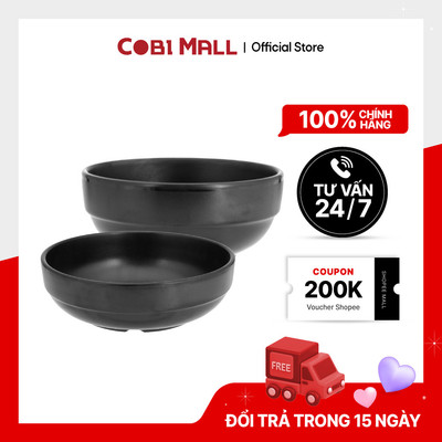 Tô Nhựa Melamine Chống Bám Mùi, Vỡ Nứt, Chịu Được Nhiệt Độ Cao, Màu Đen - Cobihome