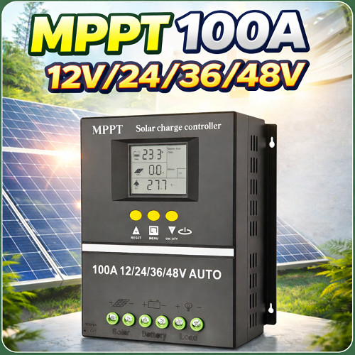Bộ điều khiển sạc năng lượng mặt trời MPPT 100A Max 100V -Mã SY48100A- Đầu vào PV 12V/24V/36V/48V -1