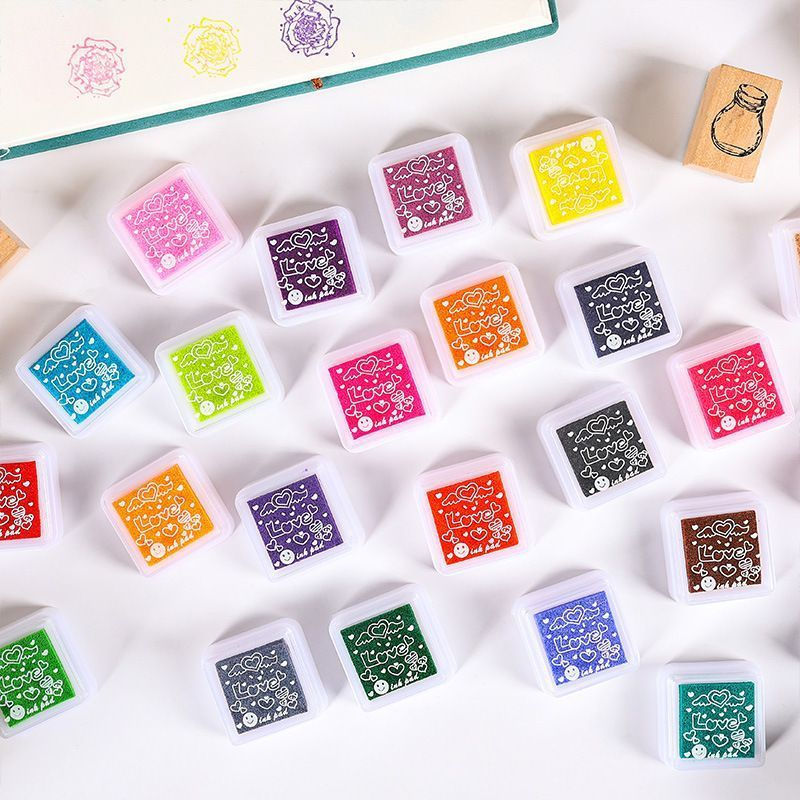 New Product#Stamp pad set for journaling with applicator and finger cots for coloring PET Hollow Dra