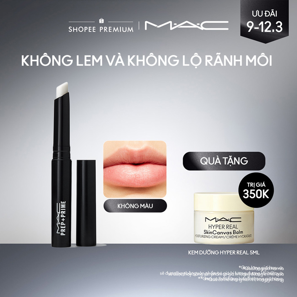 Son lót dưỡng ẩm MAC Prep + Prime Lip 1.7g | Làm mịn và làm đầy rãnh môi giúp son lên màu chuẩn xác
