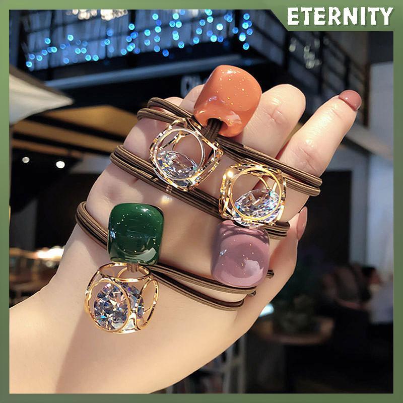 ETERNITY 1 Dây Đầu Thời Trang Ins Rỗng Kim Cương Giả HairCircle Fresh Women 's Hairtie