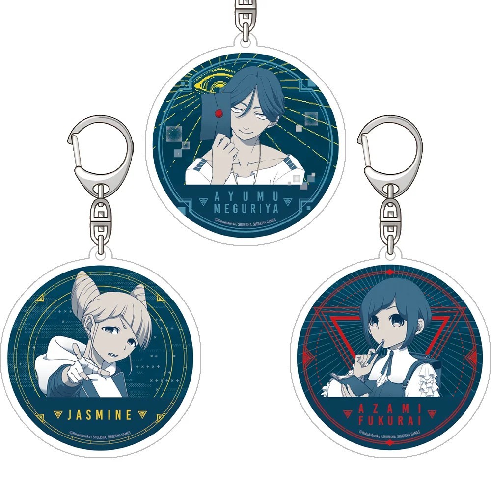 Móc khóa anime Urban Myth Dissolution Center Ayumu Meguriya Azami Fukurai Jasmine Mica Acrylic tròn 