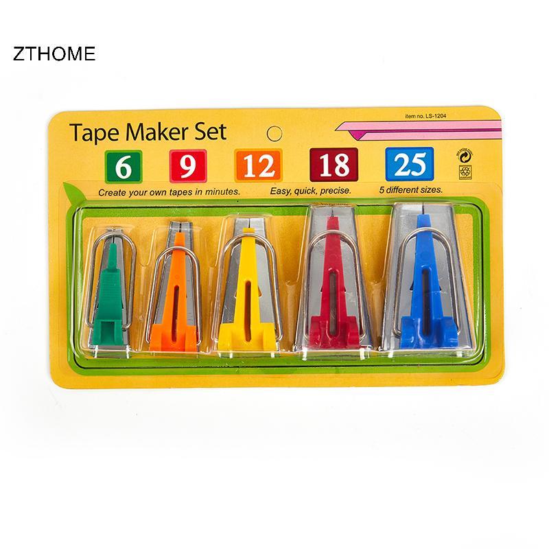 ZTHOME Bias Tape Maker Set 5 size 6mm 12mm 18mm 25mm bias Tape Maker Phụ kiện may HOT