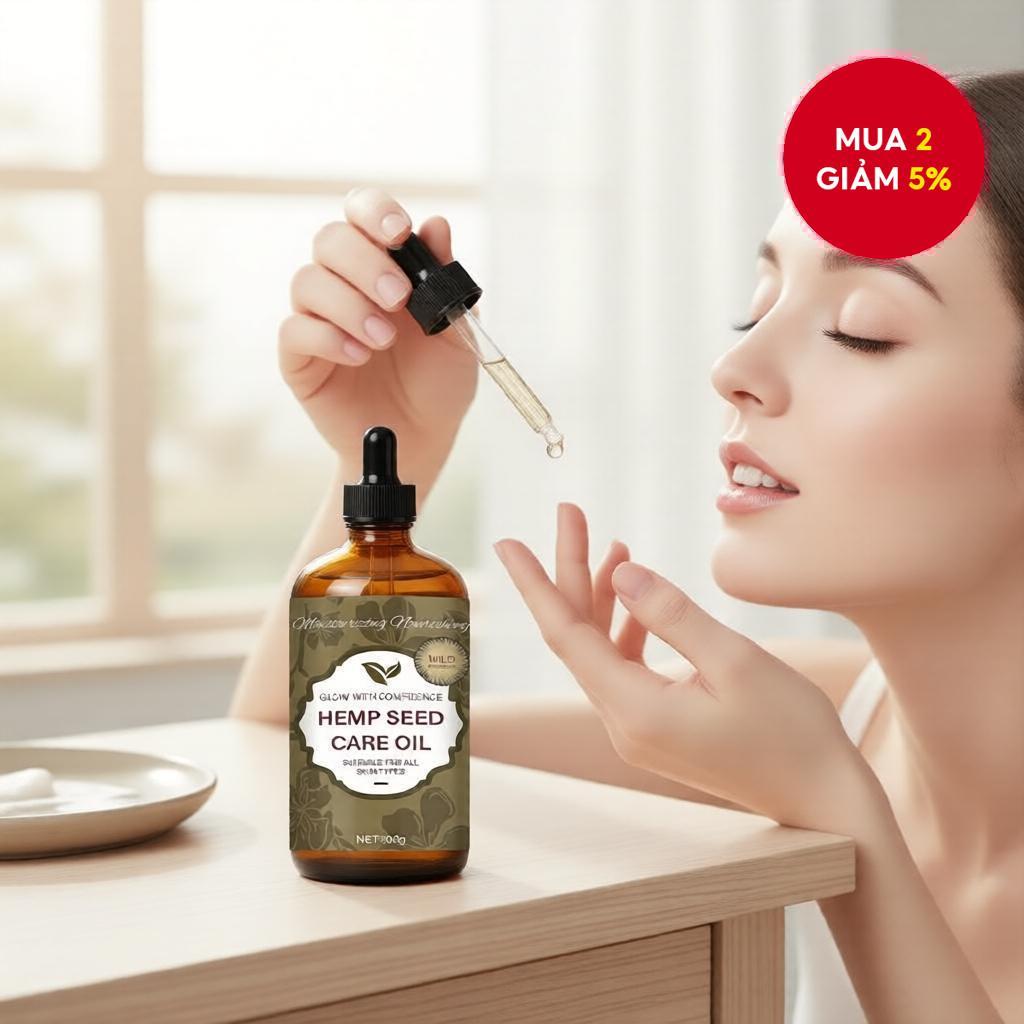 Dầu Hạt Gai Ép Lạnh - Nguyên Chất, Không Hexane, Dưỡng Ẩm Tự Nhiên Cho Da và Tóc