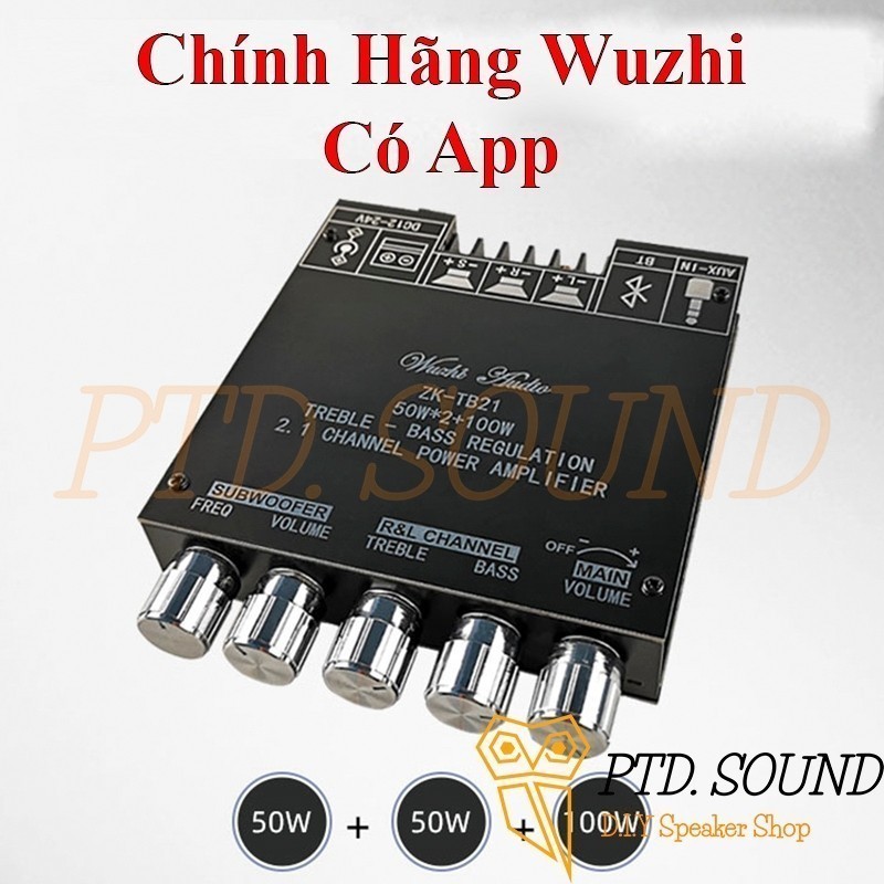 171 ZK-TB21 ZK-MT21 Mạch khuếch đại âm thanh 2.1 50*50 + 100w bluetooth 5.0 Wuzhi mã TB21 MT21 từ PT