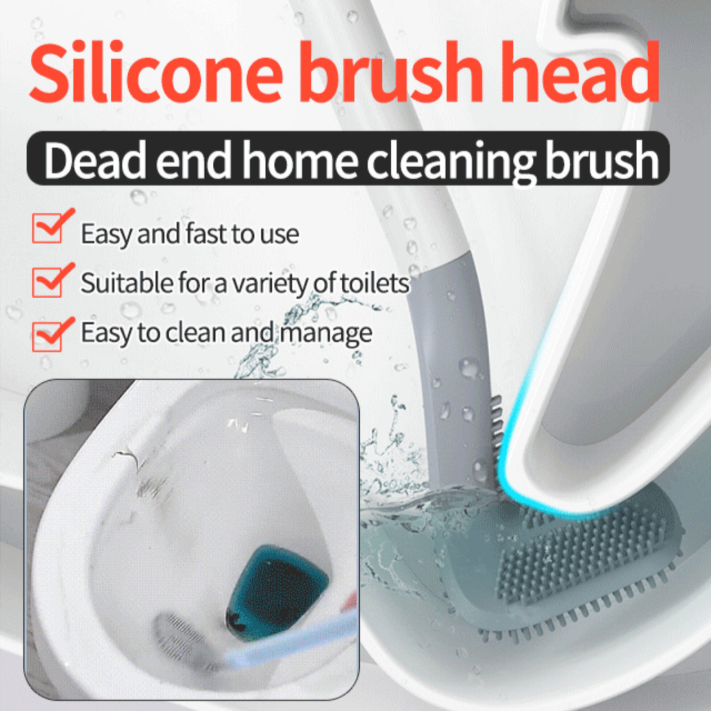 【Anti-Mold Silicone Material】Creative Silicone Toilet Brush With Holder - Silicone Toilet Brush/Bath