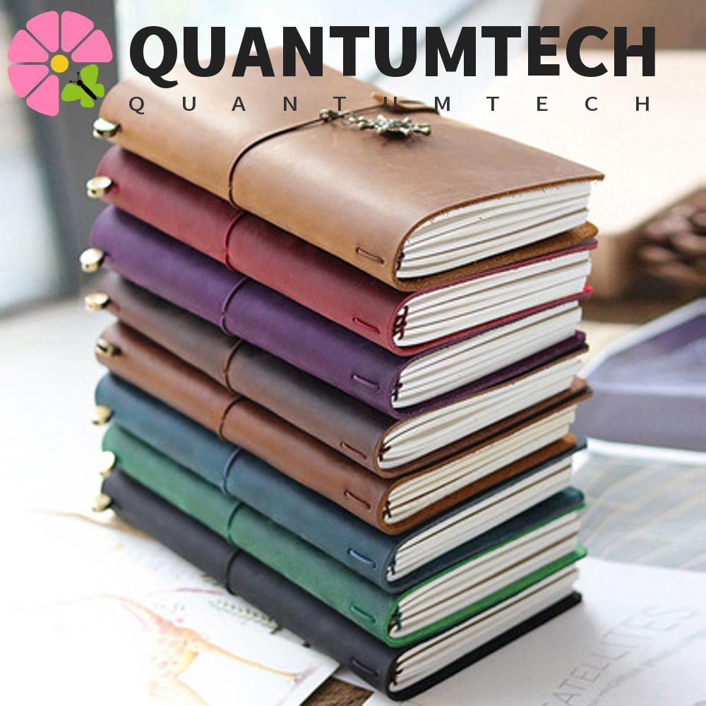 QUANTUMTECH Vintage Notebook Văn Phòng Handmade Da Bò Nhật Ký Tạp Chí Văn Phòng Phẩm Du Lịch Noteboo