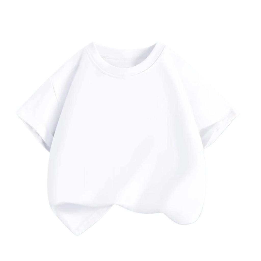 Size up for baby boy short sleeve shirt, girl round neck shirt.