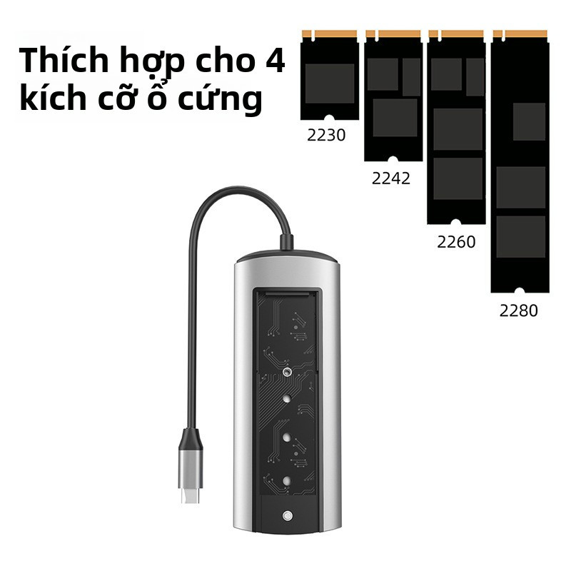 Bộ chuyển đổi đa cổng USB-C, Vỏ SSD M.2 NVMe / SATA & Hub USB
