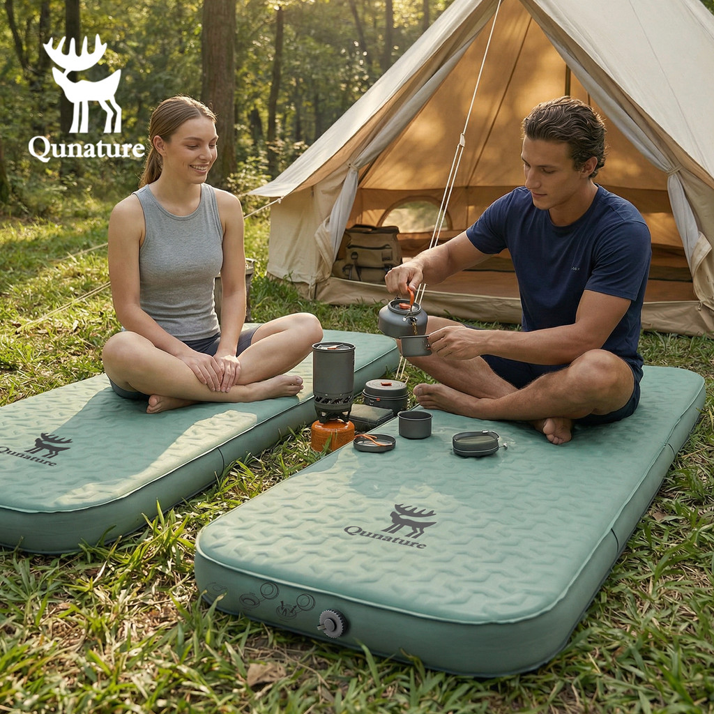 Thảm bơm hơi QUNATURE 10 cm dày, đàn hồi tốt, tiện lợi cho cắm trại