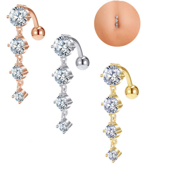 Women's earrings silver earrings Titan earrings are stainless AAA Zircon Upside Down Nước Thả Bụng N