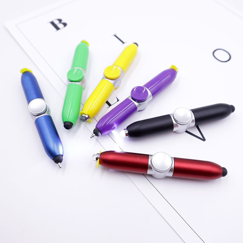 Premium Selection#Creative Fidget Spinner Light Pen Rotating Touch Control LED Lamp Ballpoint Pen St