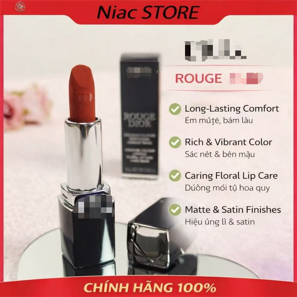 【Chính Hãng】💋 Son 𝔻𝕚𝕠𝕣  𝐕𝐞𝐥𝐯𝐞𝐭 𝐑𝐨𝐮𝐠𝐞 𝐋𝐢𝐩𝐬𝐭𝐢𝐜𝐤  Mẫu Nới 2025 Full Box/Full Size
