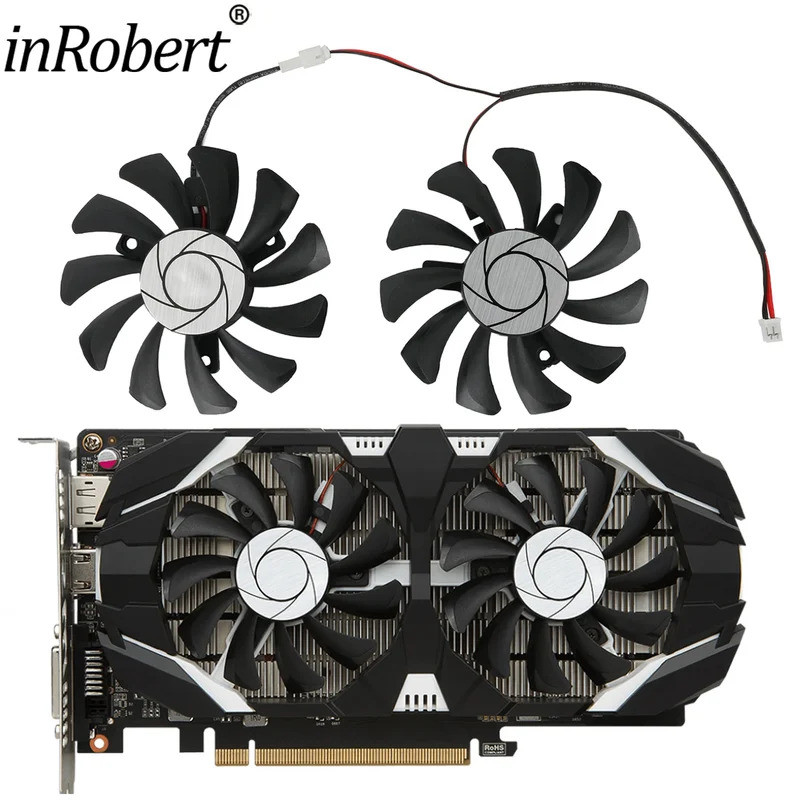 Mới HA8010H12F-Z 75MM 2Pin GTX1050Ti GPU Cooler DUAL FanFor MSI GTX 1050 Ti 4GT OC GPU Cooler DUAL F