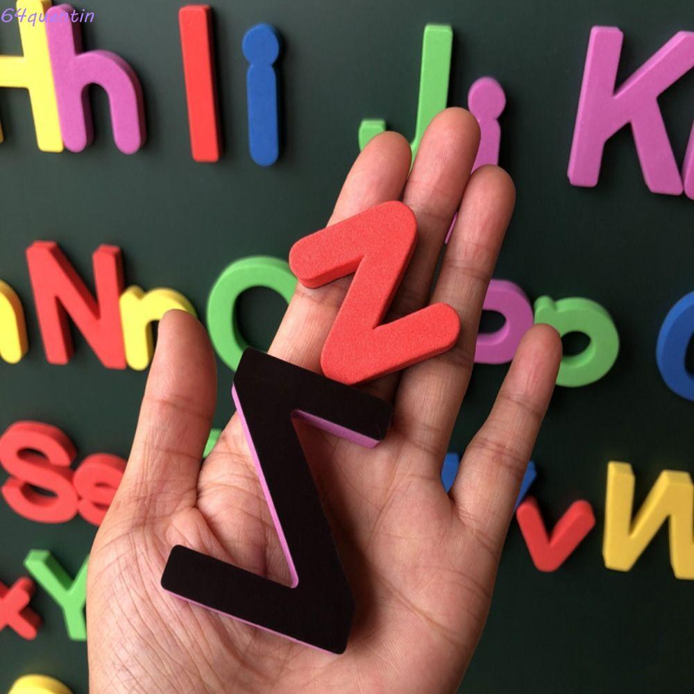 QUENTIN 24 Miếng Dán Chữ Cái EVA Từ Tính, Bảng Chữ Cái Từ Tính EVA Bọt Từ Chữ Cái Tủ Lạnh Miếng Dán,