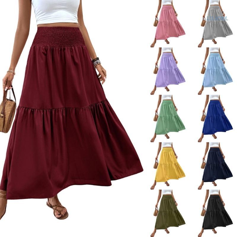 [CH] Váy dài váy cạp co giãn hippie bohemian