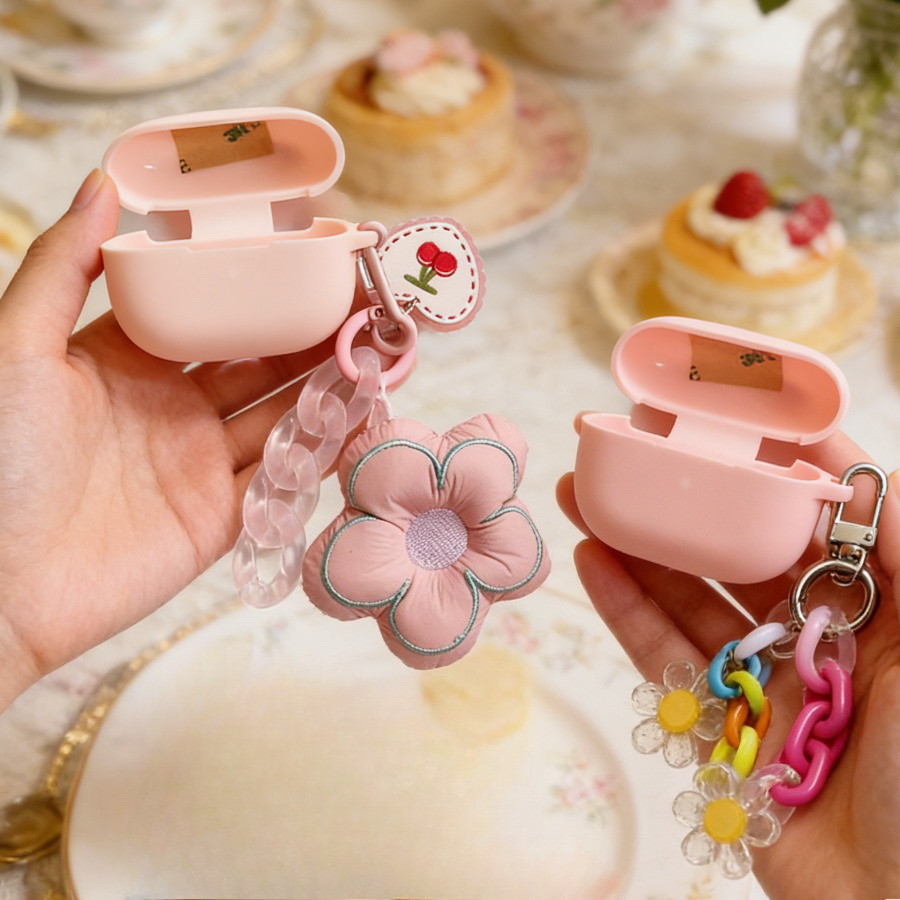 Ốp lưng hoa keychian cho airpod pro / airpod pro3 / airpod2 / airpod3 Ốp lưng silicon Phụ kiện tai n