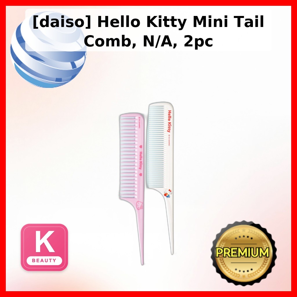 [daiso] Lược đuôi mini Hello Kitty, N / A, 2 cái / Lược đuôi mini Hàn Quốc / Thiết kế Hello Kitty dễ