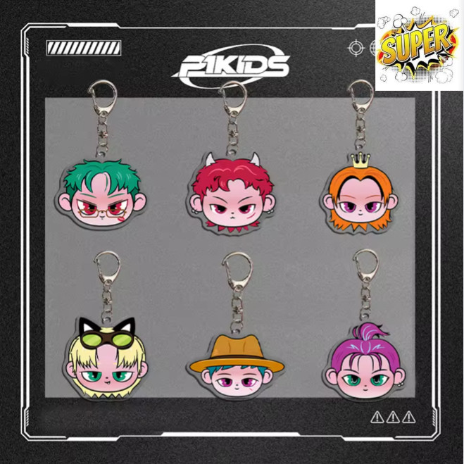 Móc khoá Kpop Idol P1HARMONY World Tour Most Wanted Cartoon Acrylic Keychain Pendant KEEHO THEO JIUN