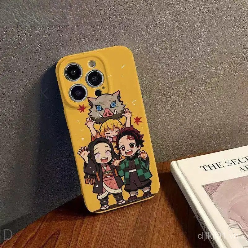 Demon Slayer Kimetsu no Yaiba Tanjiro Nezuko Zenitsu Inosuke Anime Ốp Điện Thoại iPhone 16 15 14 13 