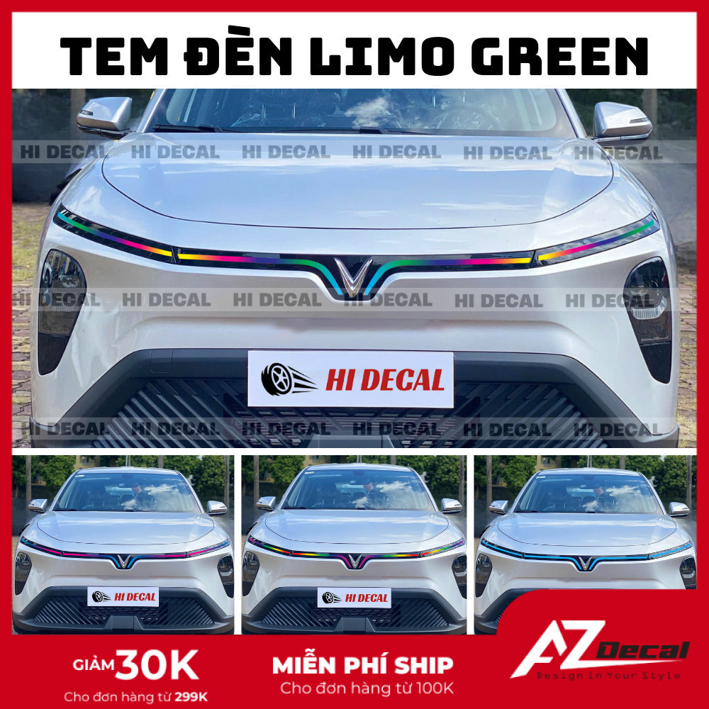 Tem dán đèn Limo Green - decal  dán bảo vệ và đổi màu đèn Limo Green và thanh crom Hi Decal