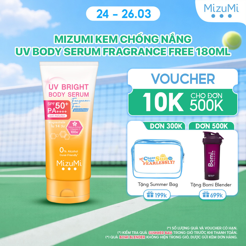 MizuMi Kem Chống Nắng UV Body Serum Fragrance Free 180ml