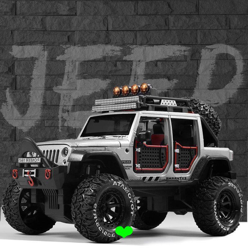 Kéo Lại Xe Mô Hình 1 / 24 Quá Khổ Mô Phỏng Với Âm Thanh Đèn Wrangler Hợp Kim Xe Mô Hình Xe Địa Hình 