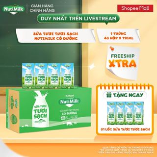 [KOL] Thùng 48 Hộp Sữa Tươi Tươi Sạch NutiMilk 110ml