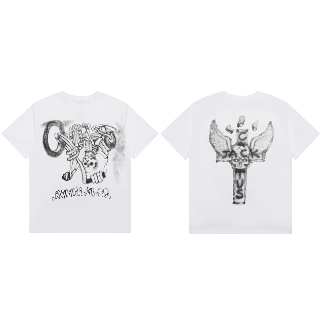 XMEU Travis Scott cactus jack Utopia pack Skull inverted print unisex pure cotton