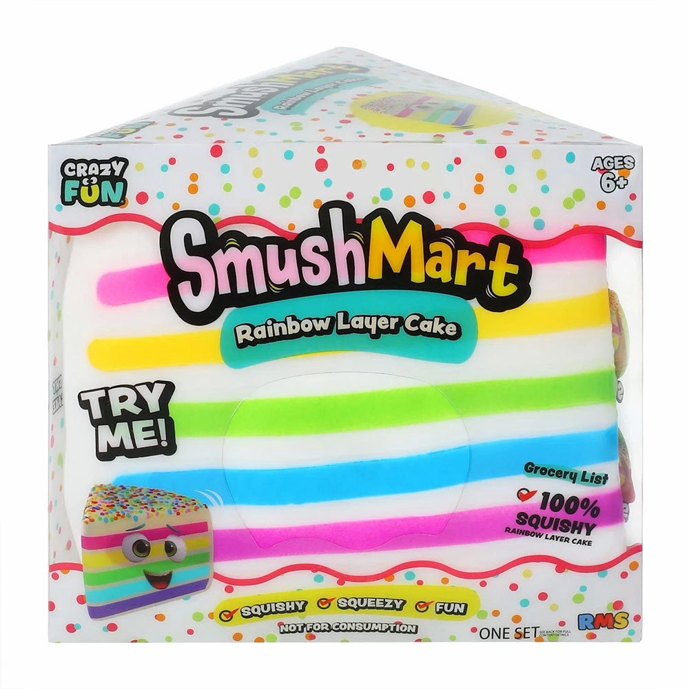 Smush Rainbow Layer Cake Mart Polka Dot Cake Squishy Toy Soft Squeeze
