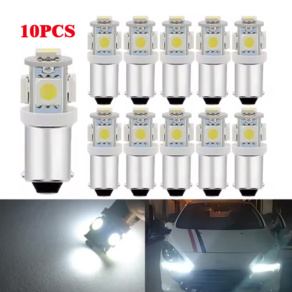 10 Chiếc BA9S Festoon Dome Cửa Đèn T4W 5SMD 5050 Đèn LED Ô Tô DC 12V 24V Bóng Đèn Đánh Dấu Nêm Đuôi 