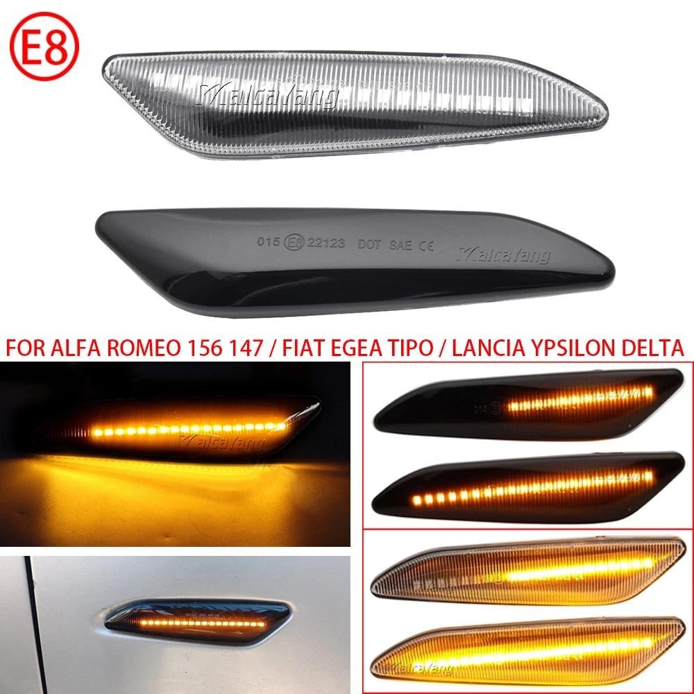 1 Bộ Đèn LED nhấp nháy tuần tự Đèn báo rẽ bên cho Alfa Romeo 147 156 Fiat Egea Tipo Lancia Delta Yps